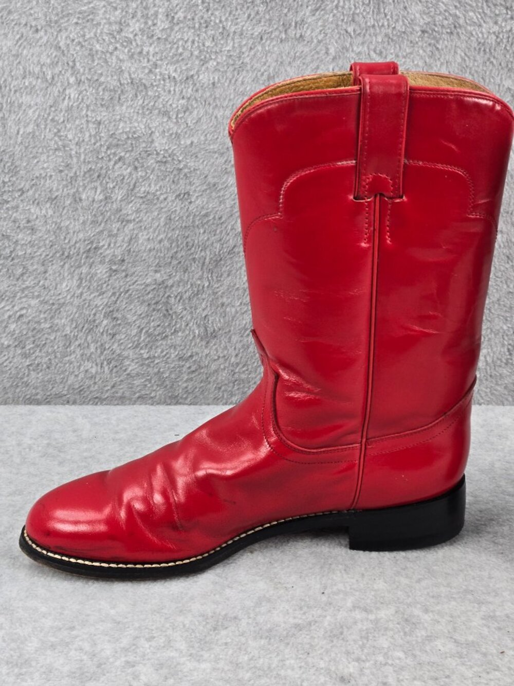 Tony Lama Red Boots Womens 7.5 B Ropers Leather Western Rodeo Cowboy Cowgirl - Picture 8 of 16